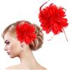 MWOOT 2 Pezzi Fermaglio per Capelli Fiore di Piume, 1920 Piume Fiore Mollette Capelli, Rosso Fascinator Copricapo per Donna, Retrò Accessori per Capelli per Cocktail Nozze Festa del Tè