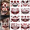 DPKOW Halloween Tatuaggi temporanei di zombie Tatuaggi per il viso di Halloween cicatrici della bocca Tatuaggi finti Donna Uomo Adulti, Halloween Costume Accessori per il trucco di Halloween, 6 fogli
