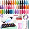 VANREESA Kit Semipermanente Unghie, 24 Colori Kit Unghie Gel Completo con Lampada U V Rosa Blu Arancione Smalto Semipermanente Unghie Set Manicure per Principianti con Base Top Coat