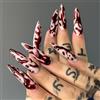 MouyouGlow Unghie Finte Lunga MouyouGlow,Stiletto Halloween Vampire Blood Gothic Design