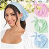 Generic Fascia per capelli per donne e ragazze, 3 pezzi, in chiffon, bandana, triangolare, rosa, blu, verde