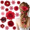 Kiiwah 16 Pezzi Mollette Fiori per Capelli per Donne e Ragazze, Fermaglio Fiore Seta Mollette Fiori Artificiali per Capelli Fiore Boho per Sposa Festa Spiaggia Nozze Estate