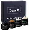 Dear D. Dear D Box Kit Skincare Per Il Viso Superior | 4 Step Routine Completa Con Face Wash, Scrub Viso, Crema Idratante, Crema Contorno Occhi | Set creme uomo Made In Italy