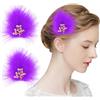 MWOOT 2 Pezzi fermagli per capelli con piume viola, copricapo piume anni '20, fermagli vintage fatti a mano per donne e ragazze, decorazioni Halloween, costumi carnevale, feste cosplay,Viola