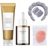 HOVKRE Set per la Cura del Viso,Detergente e Siero,Con Spugna Detergente,Fascia per Capelli e 2 Cinturini da Polso,Delicato per la Pelle,Ingredienti Centella Naturali (5 Pezzi)