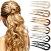 LLOUSSAK 6 pezzi Fermagli per capelli a forma di U, fermagli per capelli francesi, grande inserto doppio in resina a forma di U, fermagli per capelli vintage accessori per lo styling dei capelli
