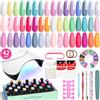 VANREESA Kit Unghie Gel Completo, Rosa Blu Viola Smalto Semipermanente Unghie 24 Colori Kit Semipermanente Unghie con 36W Lampada U V Set Manicure per Principianti Regalo per Donne