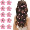 Muorruo 20 pezzi mini fermagli per capelli, fermagli a fiori con strass, decorazioni per capelli per bambine, fermagli per matrimoni e accessori sposa (Rosa)