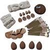Generic Set di 40 pennelli da trucco con spugnette di bellezza, spugnette per cipria, fascia per spa, braccialetti sintetici, kit di strumenti cosmetici professionali per viso, occhi, fondotinta, correttore