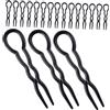 FRCOLOR 30 Pezzi Forcine Chioma Donna a Forma di U in Plastico Nero per Chignon Eleganti e Styling Versatile Uso Quotidiano e Feste