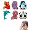 BTACGWP Cuscinetti Refrigeranti in Gel, 6 Pezzi, Motivi Animali, Malleabili e Riutilizzabili, Sollievo Rapido e Sicuro per Febbre, Lividi, Urti e Dolore Dentale nei Bambini