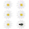 Xinjoduz 6 fermagli per capelli a forma di margherita, con piccoli fiori artificiali, fermagli per capelli bianchi per ragazze, graziosi fermagli per capelli da donna