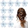 SUBTAVIK 10 pezzi Mini fermagli per capelli a forma di fiore, graziosi fermagli per capelli con strass, piccole mollette per capelli, per donne e ragazze, dolci mollette per feste quotidiane, matrimoni (blu)