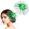 MWOOT Fermaglio per Capelli Fiore di Piume, 1920 Piume Fiore Mollette Capelli, Verde Fascinator Copricapo Mesh per Donna, Retrò Accessori per Capelli per Cocktail Nozze Festa del Tè