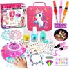 HILKKET kit Unghie Bambina, Smalti Bambini, Trucchi Bambina 6 7 8 9 10, Gioco di Nail Art Fluorescente, Unghie Set Manicure Gioco con Unghie Finte, Salone Bellezza Giochi Compleanno Ragazza