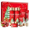Miioto Kit Skincare Viso Completo, Skin Care Kit, Melograno Set Skincare Regalo Donna, Skin Care Coreane con Tonico, Lozione, Crema, Detergente, Crema Occhi e Maschere Viso, Idee Regalo di Natale