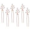 KINBOM 6 Pezzi Forcine con Perle da Sposa, Accessori per Capelli per Damigelle d'Onore Donne Ragazze (Oro Rosa)