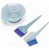 Generic Set di 3 pennelli professionali per tintura dei capelli, con ciotola, pettine per tinture da parrucchiere, per uso domestico e salone, manico ergonomico antiscivolo, in nylon morbido, blu (#11