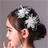 IYOU Floreale Principessa Copricapo Fiore Nozze Molletta Bianco Fiore Prima Comunione Accessori per Capelli per Ragazze di Fiori e Damigella D'onore (3 Pezzi)
