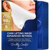 MAREE V Line - Maschera per lifting facciale al retinolo e nastro per sollevamento del collo, riduttore del doppio mento e modellatore della mascella, maschera facciale al collagene al retinolo per