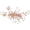 FSSTUD Fermaglio per capelli da sposa in oro rosa con fiore e strass, forcine per capelli da sposa eleganti fermagli per capelli da damigella d'onore accessori per capelli per addio al nubilato