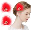 MWOOT 2 Pezzi fermagli per capelli con piume viola, copricapo piume anni '20, fermagli vintage fatti a mano per donne e ragazze, decorazioni Halloween, costumi carnevale, feste cosplay,Rosso