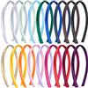 SIQUK 18 Pezzi Fasce Capelli in Raso 1cm Cerchietti Antiscivolo Nastro Fai da Te Fascia Colorata Coperta in Raso per Donne e Ragazze, 18 Colori