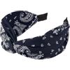 Generic Fascia larga annodata, accessori per capelli alla moda per donne e ragazze, blu navy, larghezza 6,2 cm