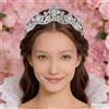Generic Fascia per capelli da principessa, con strass, per matrimoni, feste, balli studenteschi, accessorio decorativo per capelli (argento)