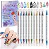 Yokilly Set di 12 penne per nail art 3D, 10 colori, penna 3D per unghie | Pennarelli per pittura e graffiti per punti e linee, strumenti per manicure fai da te, per decorazione unghie in gel
