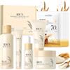OPEIXSAYKOC Riso Kit Cura Della Pelle Donna 10 Pezzi,Tonico,Essenza,Crema,Siero per Gli Occhi,Detergente,Maschera Facciale,Kit Skincare Viso Completo,Rassodante,Idratante,Adatto a Tutti i Tipi di Pelle