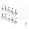 Emezddo Set da 2 supporti per unghie con adesivo trasparente, set per nail art in acrilico con magnete, supporto per unghie finte a pressione per l'uso a casa, in negozio e in salone (argento)