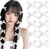 Myhiju 10 x mini fermagli per capelli bianchi con fiocco Kawaii, graziosi fermagli per capelli da donna, in tinta unita, per donne e ragazze