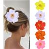 NATOSU 5 clip per capelli hawaiani, plumeria e hibiscus per donne, clip per fiori artificiali, perfette per feste in vacanza e in spiaggia