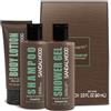 BODY & EARTH Set Regalo Uomo - Set Regalo Compleanno 3 Pezzi | Set da Bagno da Uomo al Profumo di Sandalo, Confezione Regalo con Bagnoschiuma, Regalo di Natale per Lui