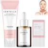 Ourdort 3 Pezzi Set di Trattamento Viso Centella Asiatica con Detergente Viso 114g + Maschera Argilla 27g + Siero 30ml Cura della Pelle Coreana Pulisce Pelle e Pori, Lenisce Irritazioni, Nutre Intensamente