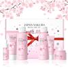 BeauBase Kit per la Cura della Pelle Sakura 6 Pezzi, Skin Care Ragazza | Include Detergente, Tonico, Lotion, Crema Viso, Siero e Crema per Gli Occhi, Sakura Skincare Set per Ragazze Donne