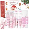 SHOWHEEL 12 Pezzi Kit per la Cura della Pelle Sakura, Set Skin Care di Natale | Set con Detergente, Tonico, Crema Viso, Maschera, Mini Size da Viaggio Prodotti Skincare per Ragazze e Donne