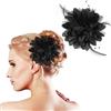 MWOOT 2 Pezzi Fermaglio per Capelli Fiore di Piume, 1920 Piume Fiore Mollette Capelli, Nero Fascinator Copricapo per Donna, Retrò Accessori per Capelli per Cocktail Nozze Festa del Tè