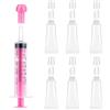 AHQiZFX Confezione da 6 tubetti vuoti per lucidalabbra ricaricabili, flaconi trasparenti con siringhe 5 ml per cosmetici