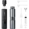 Luabue 2 Pezzi 20ml Spruzzino Profumo Ricaricabile Rotazione Nero&Grigio | Atomizzatore Nebulizzatore Profumo Mini Bottiglia di Profumo per Borsetta e Viaggio