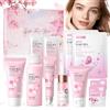 Jocanova Kit Skincare Viso Completo 11 Pezzi, Sakura Skin Care Set con Tonico, Detergente, Crema Viso, Siero Occhi, Maschera Notturna & Maschera Argilla, Idratante Antietà