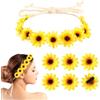 Youery Set di Cerchietti Alla per Capelli con Girasole, 1 Pezzi Fascia Capelli | Donna Girasole e 6 Pezzi Forcine per Capelli Girasole, Ghirlanda di Fiori Margherite per Sposa, Spiaggia, Fotografia
