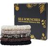 Generic Set di 5 elastici per capelli in seta di gelso, elastici per coda di cavallo, accessori per capelli da donna in confezione regalo