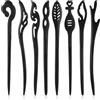 Tyqour Bastoncini per capelli in legno, stile vintage, bacchette cinesi giapponesi per realizzare forcine per chignon per capelli lunghi, bastoncini per chignon fatti a mano