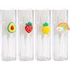 HUZNA 4 Pezzi Atomizzatore Profumo da Viaggio 10ml, Bottiglia Spray Ricaricabile in PP con Design Cartone Animato (Avocado, Fragola, Ananas, Arcobaleno), Mini Spruzzatore Portatile per Profumi e Liquidi