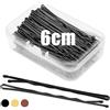 Mbsomnus 100 Pezzi Forcine per Capelli 6cm Forcine Capelli Donna Nero | Mollette Capelli Donna & Ragazze, Grip Kirby Ondulato, Ideale per Tutti I Tipi di Capelli, Parrucchiere