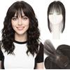 SEGOHAIR Capelli veri capelli per donne con Wispy Pony legati a mano, 3,54 x 4,72 Lace Base con 3 clip, semplice clip in base traspirante #1B nero naturale