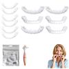 VYNZOR 12 Pezzi Dentiera Provvisoria, Denti Finti Professionali, Faccette Dentali Universali Superiore E Inferiore, Per Uomini E Donne Di Denti Cattivi Denti Imperfetti