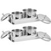 PACKOVE Set 2 Pezzi Tazze in Acciaio Inox per Unghie, Contenitori Resistenti e Igienici per Monomero e Polveri, Design Elegante per Uso Personale e Professionale
